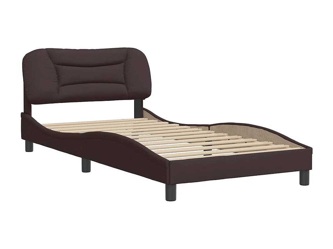 Struttura letto senza materasso tessuto marrone scuro 100x200 cm