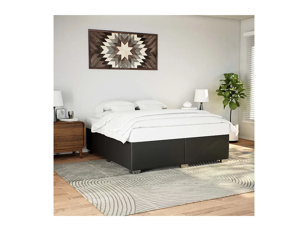 Bedframe zonder matras zwart 180x200 cm kunstleer