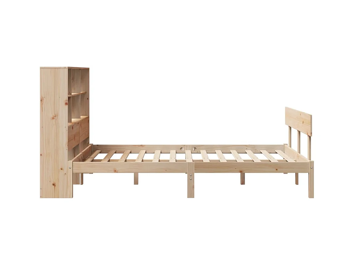 Bibliotheekbed zonder matras 140x190 cm massief grenenhout