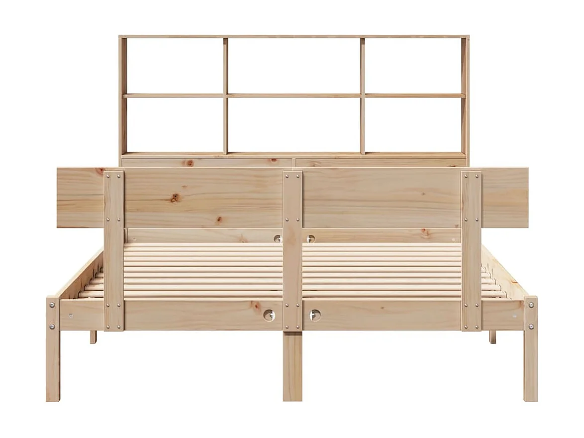 Bibliotheekbed zonder matras 140x190 cm massief grenenhout