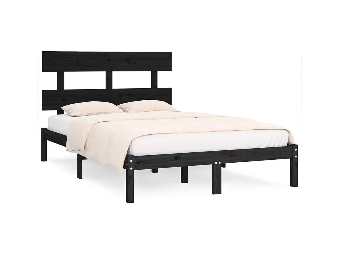 Struttura letto senza materasso nero 200x200 cm in legno massello