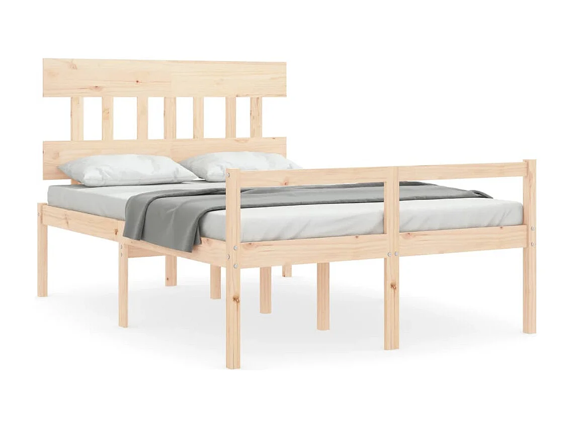 Bed voor ouderen en hoofdeinde 140x200 cm massief hout