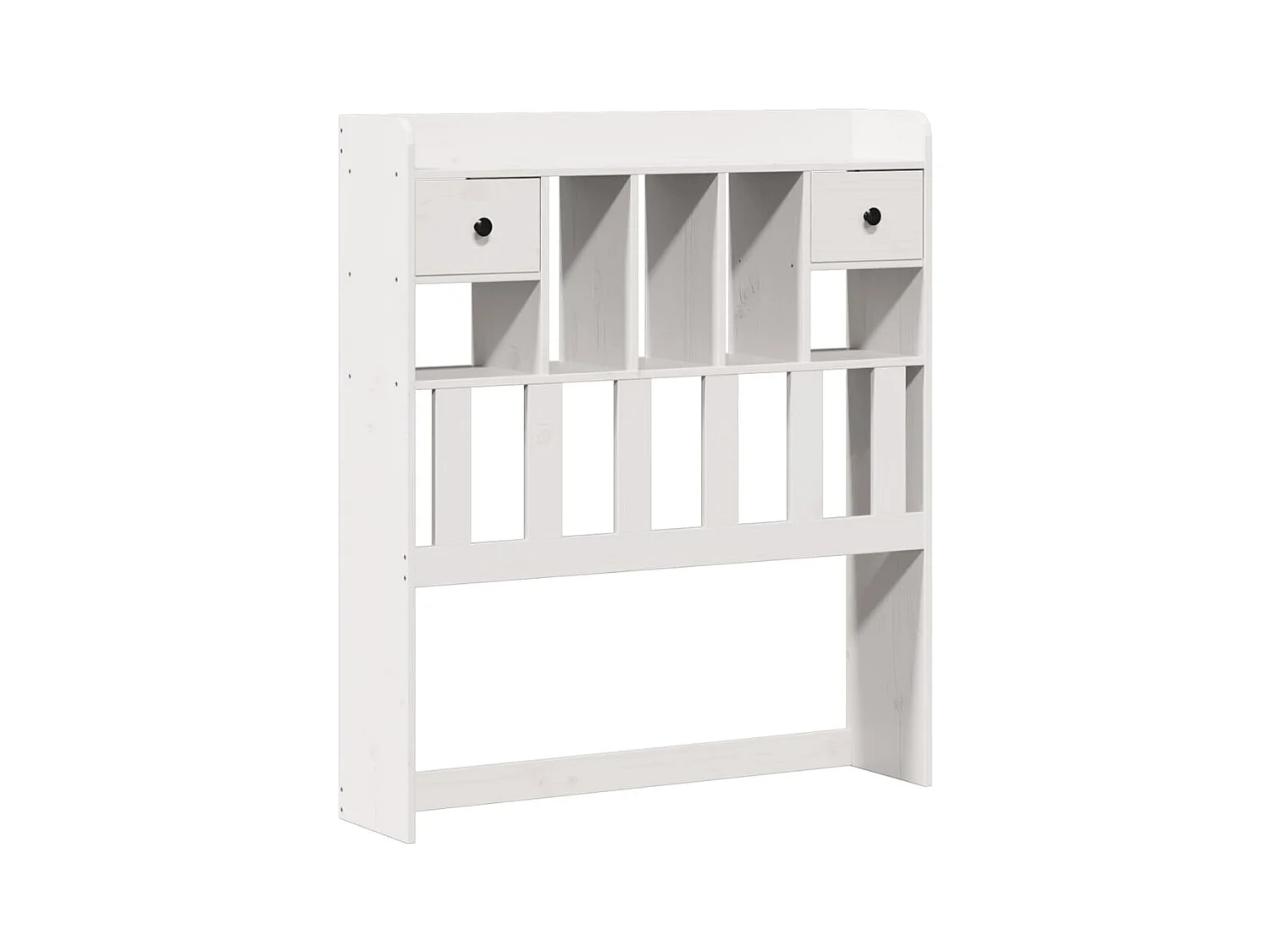 Letto libreria bianco senza materasso 90x200cm in legno massello di pino