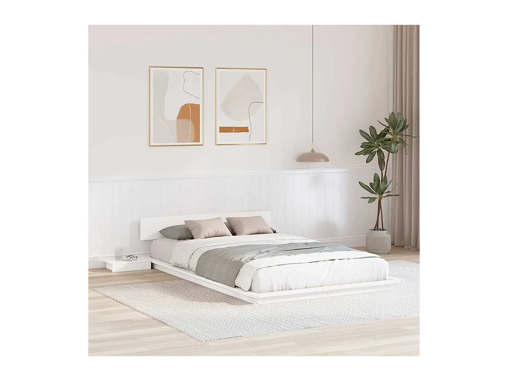 Bruin bedframe 140 x 190 cm hout