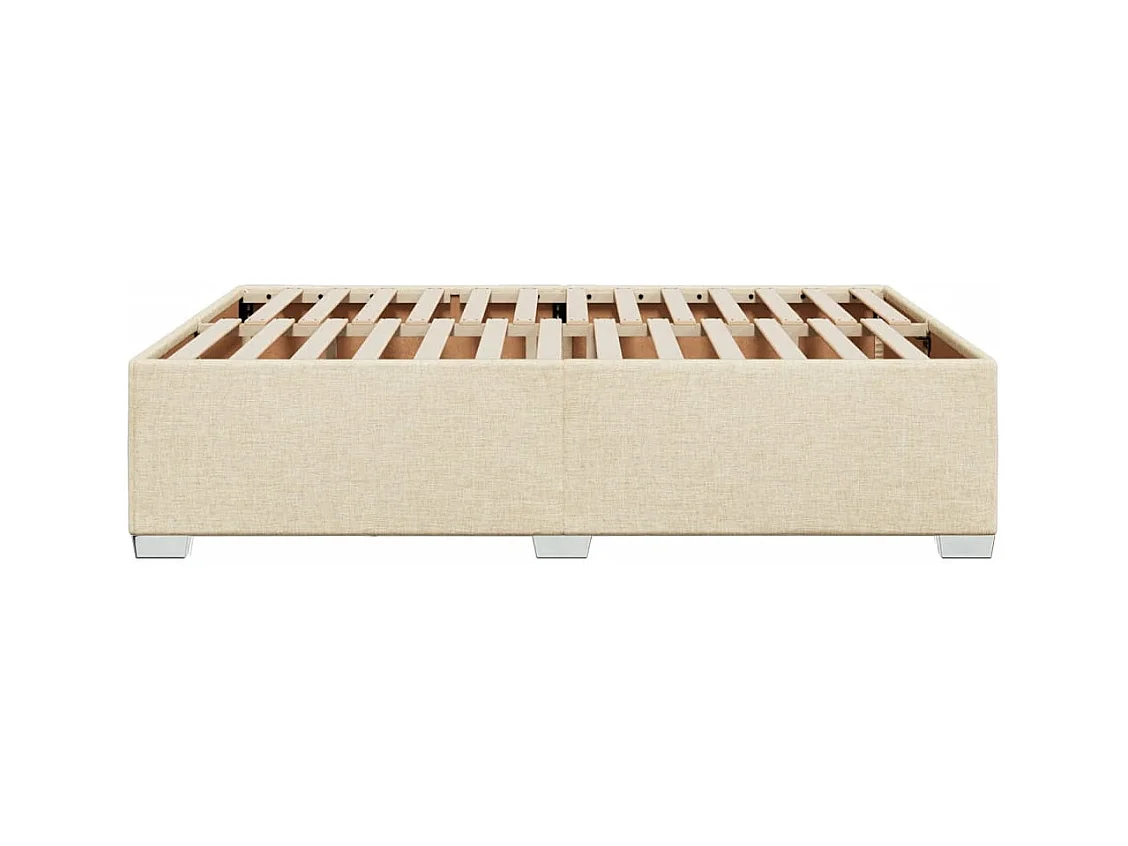 Estructura de cama sin colchón tela crema 140x200 cm