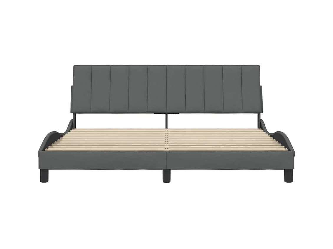 Estructura de cama sin colchón de tela gris oscuro 180x200 cm