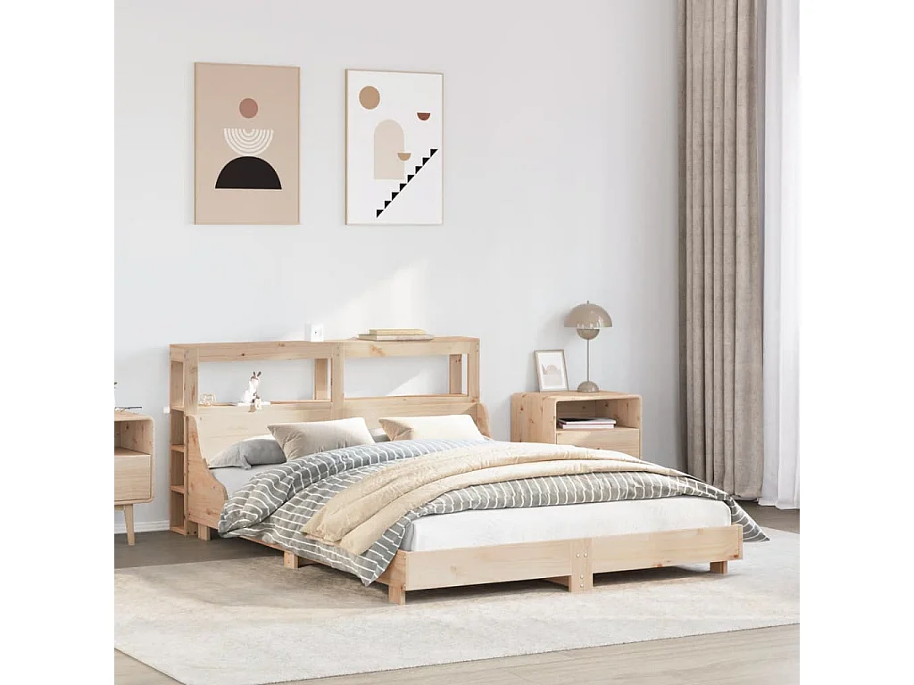 Cadre de lit sans matelas 120x190 cm bois de pin massif
