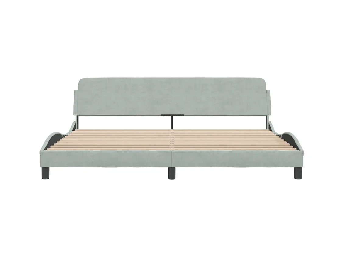 Estructura de cama sin colchón gris claro 200x200 cm terciopelo