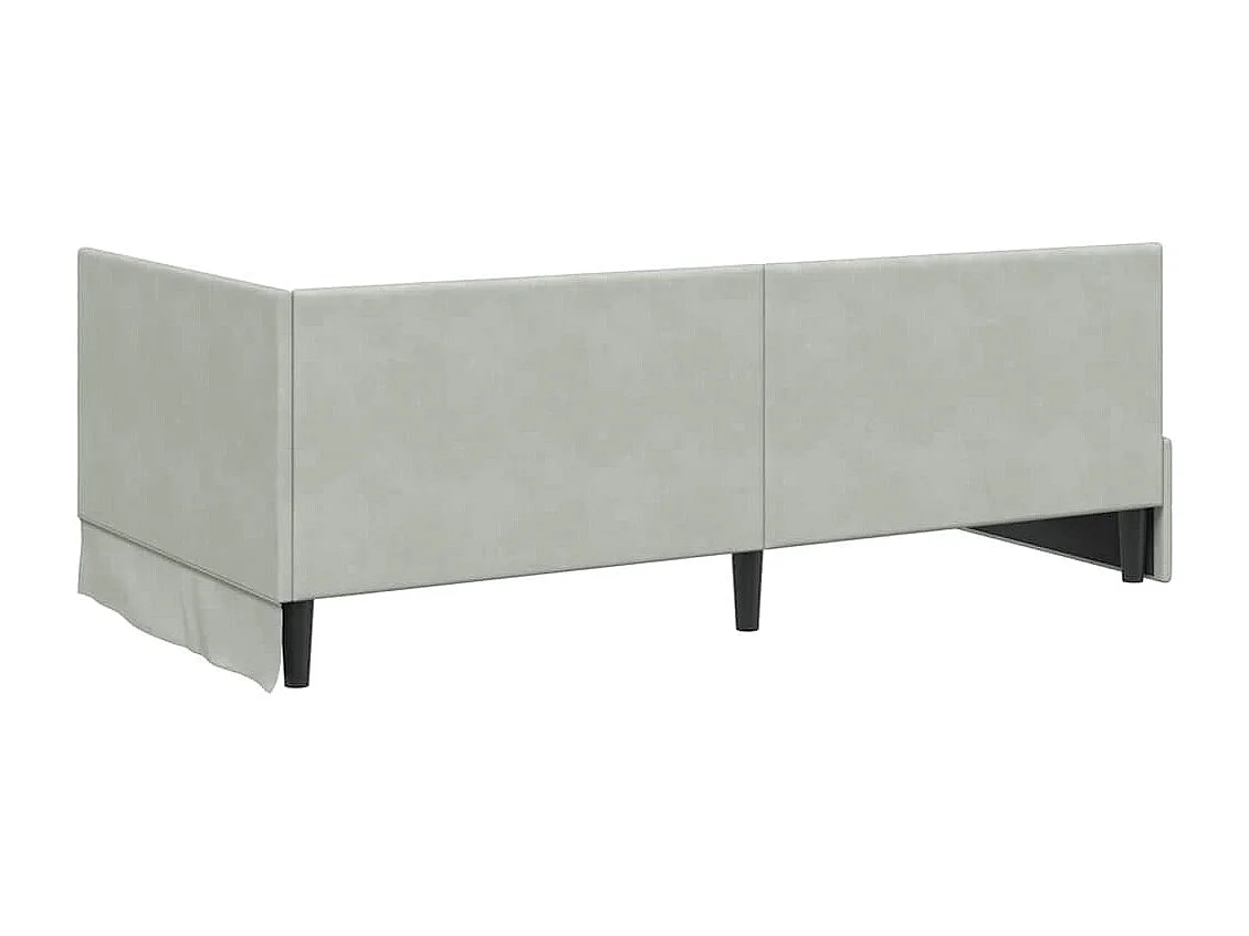 Struttura letto angolare Grigio chiaro 90 x 200 cm Velvet