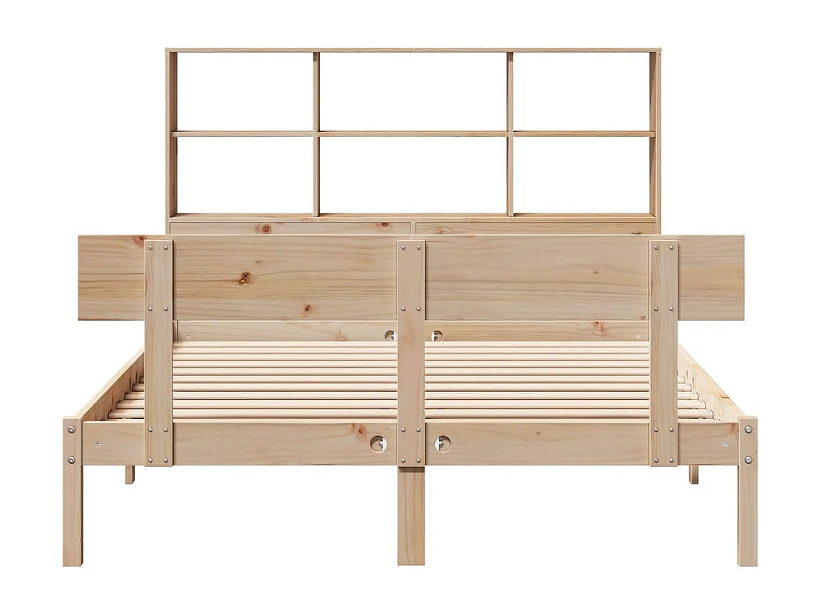 Cama biblioteca sin colchón 140x200 cm madera maciza de pino