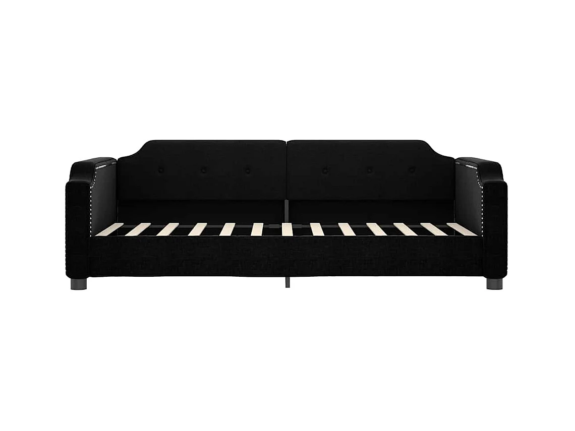 Divano letto con materasso in tessuto nero 80x200 cm