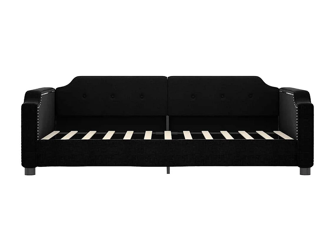 Lit de jour avec matelas noir 80x200 cm tissu