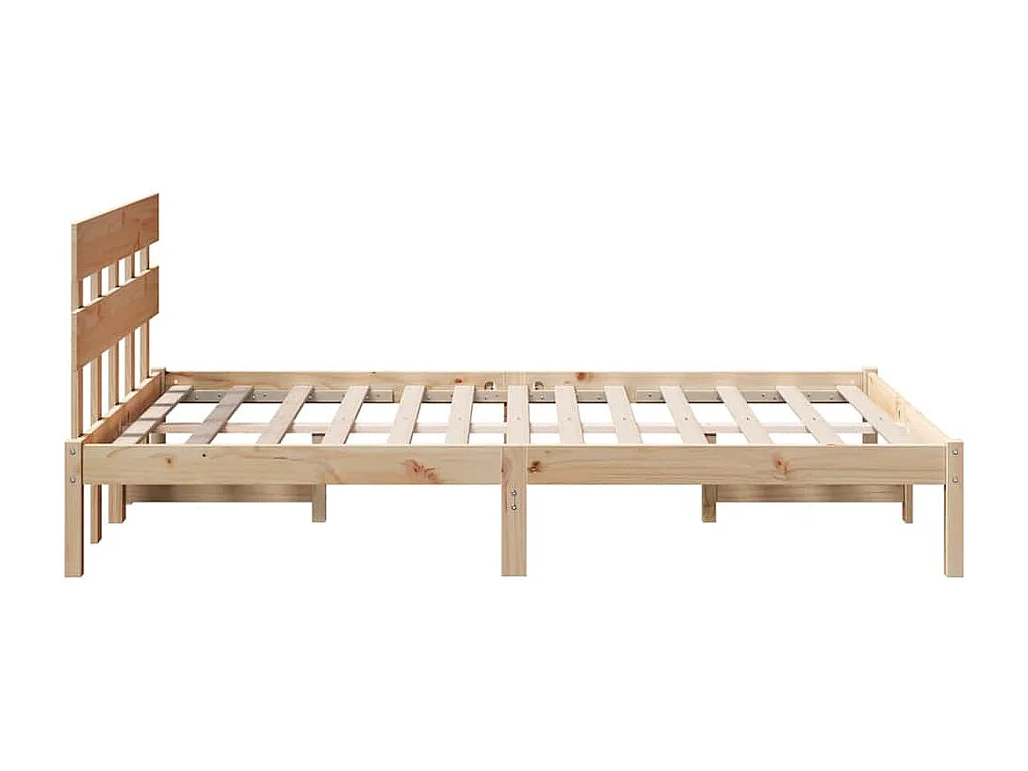 Estructura de cama marrón 120 x 200 cm madera maciza de pino