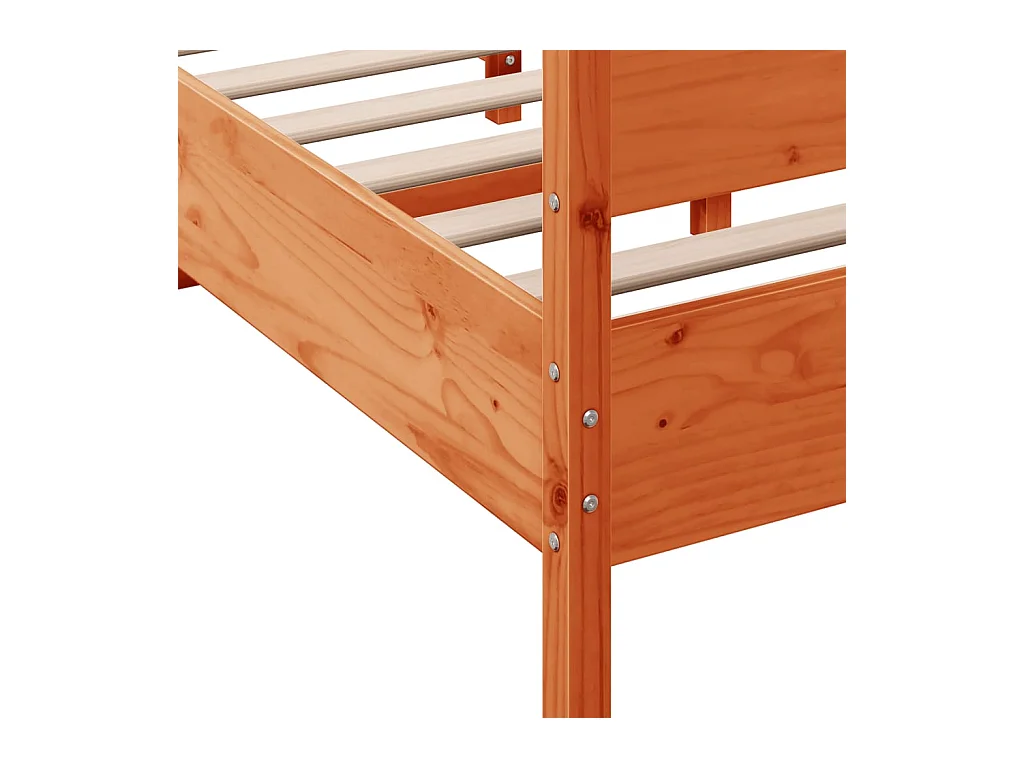 Bedframe zonder matras bruin gewaxt 140x190cm massief grenenhout