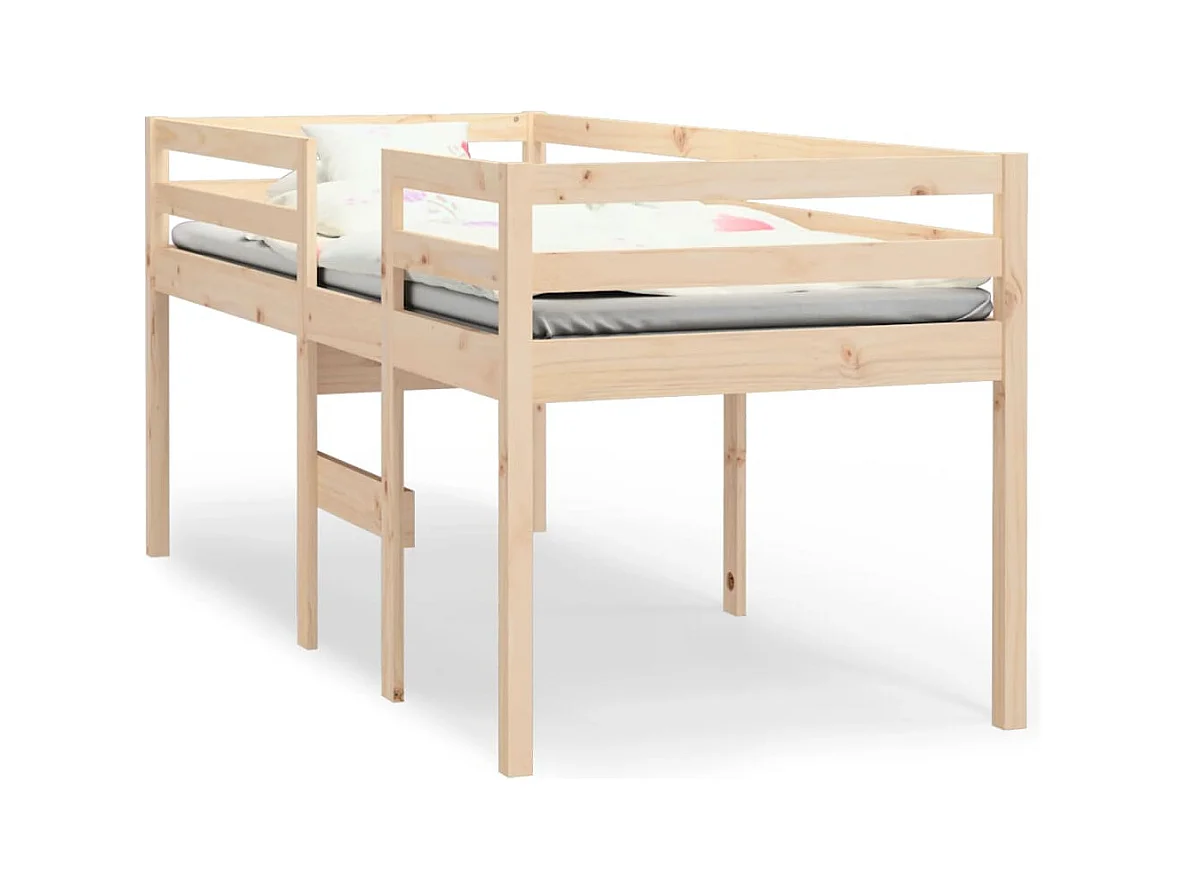 Hoogslaper zonder matras 90x200 cm massief grenenhout