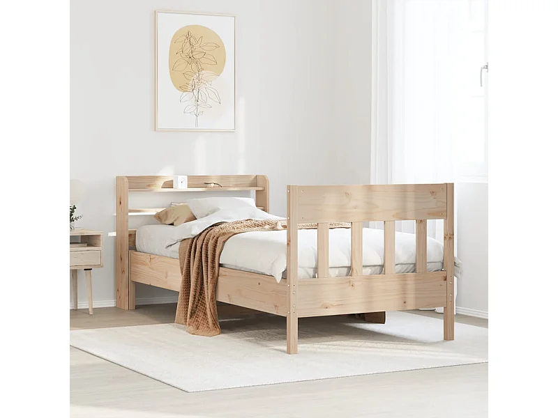 Struttura letto senza materasso 90x200 cm in legno massello di pino