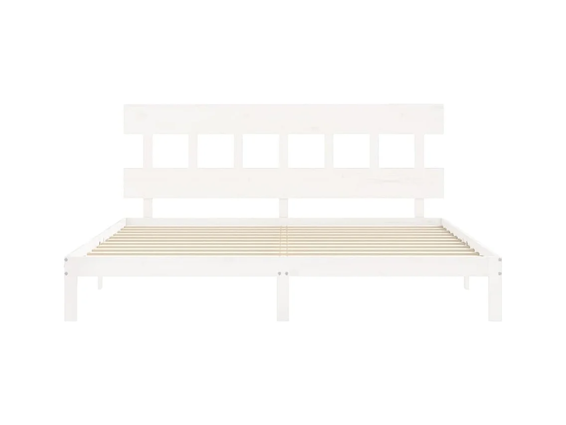 Struttura letto senza materasso bianco 200x200 cm in legno massello di pino