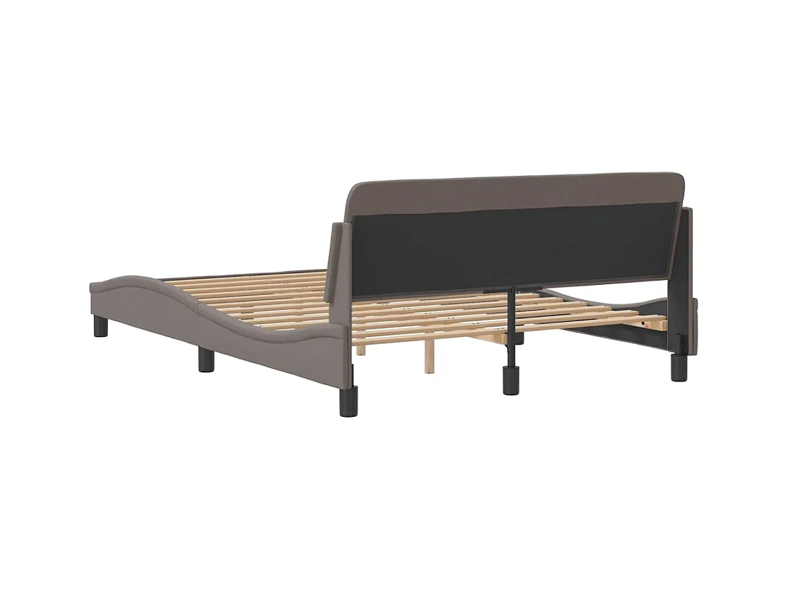 Struttura letto senza materasso in tessuto tortora 140x200 cm