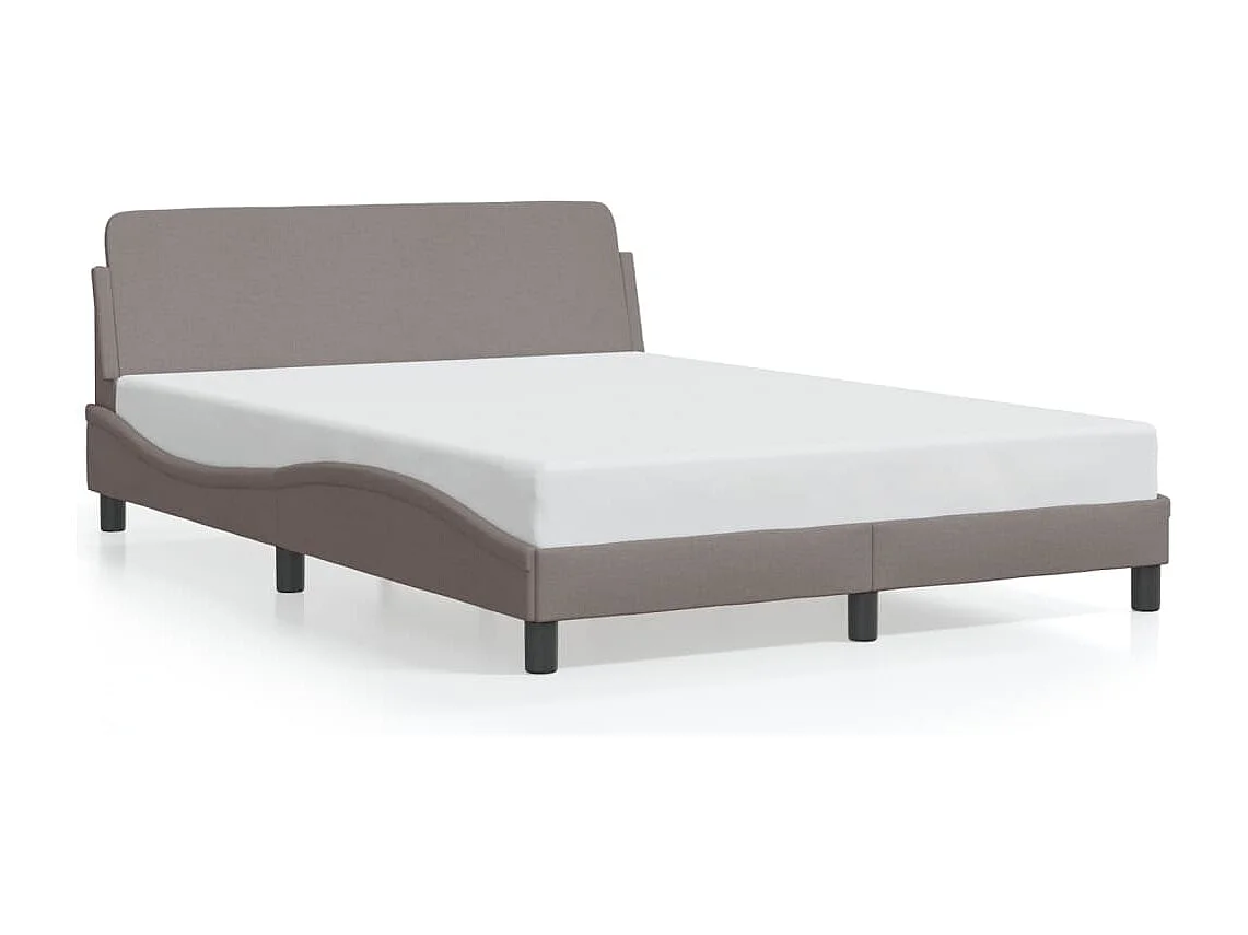 Cadre de lit sans matelas taupe 140x200 cm tissu