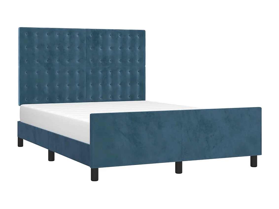 Struttura letto blu scuro senza materasso 140x190 cm velluto
