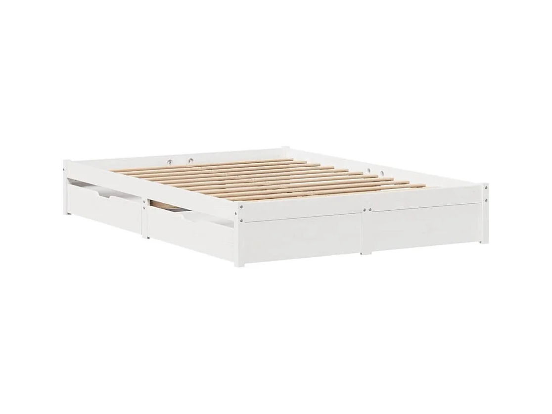 Bedframe zonder matras wit 140x200 cm massief grenenhout