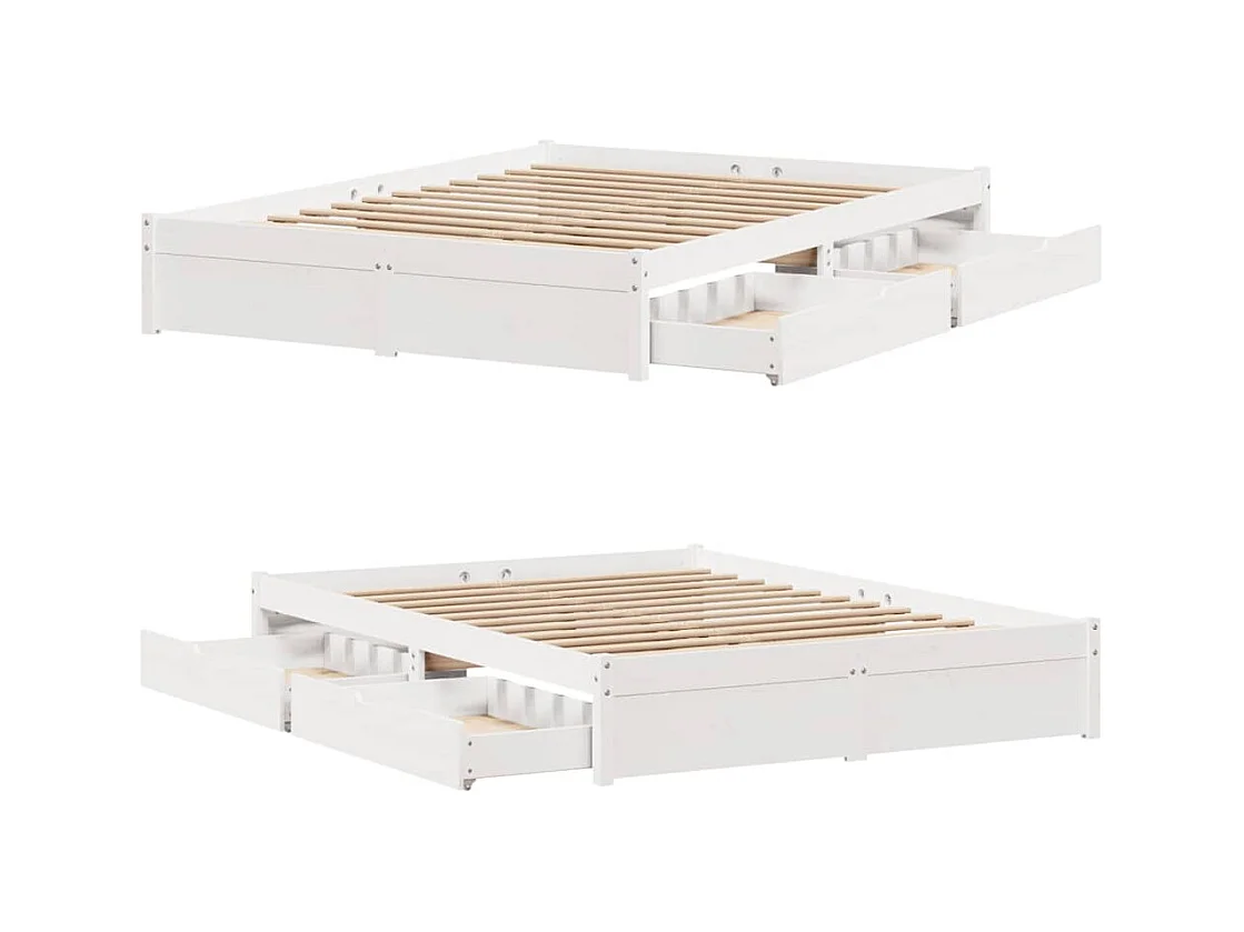 Bedframe zonder matras wit 140x200 cm massief grenenhout