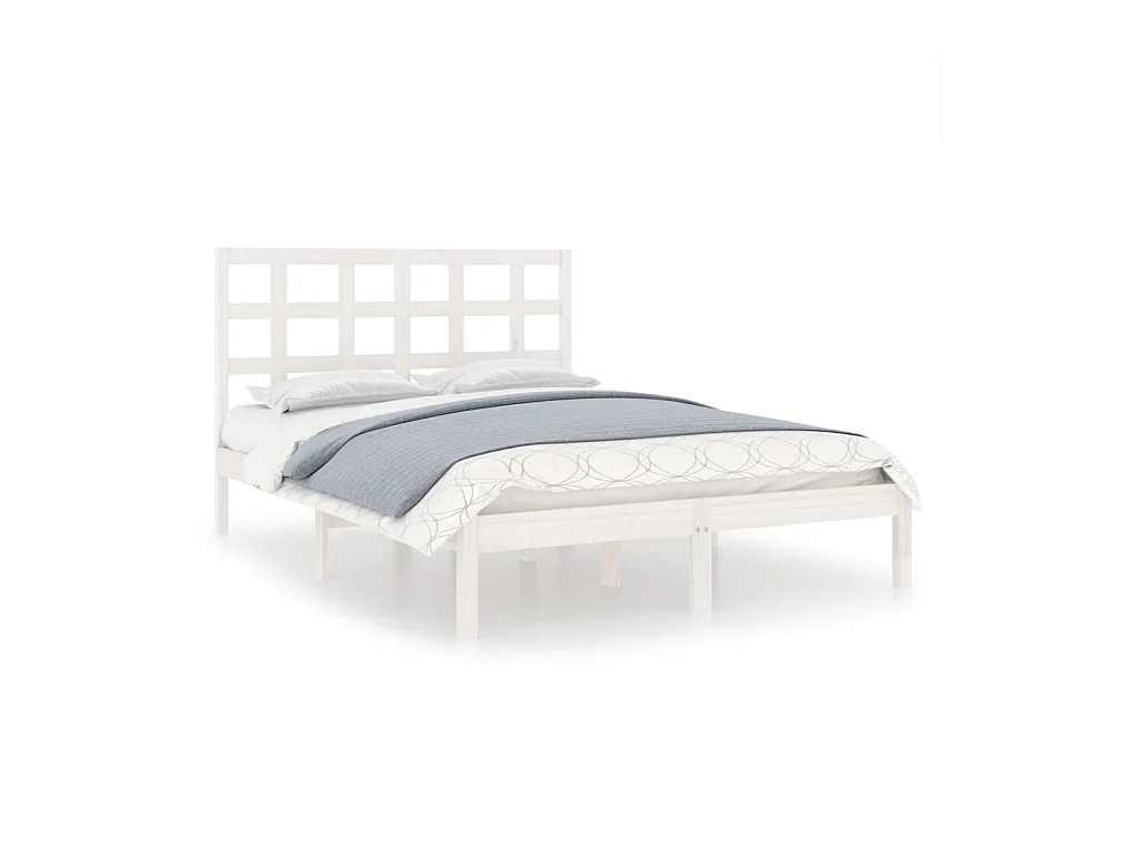 Struttura letto senza materasso bianco 200x200 cm in legno massello