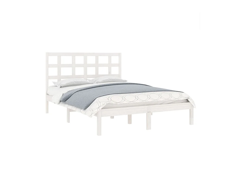 Struttura letto senza materasso bianco 200x200 cm in legno massello