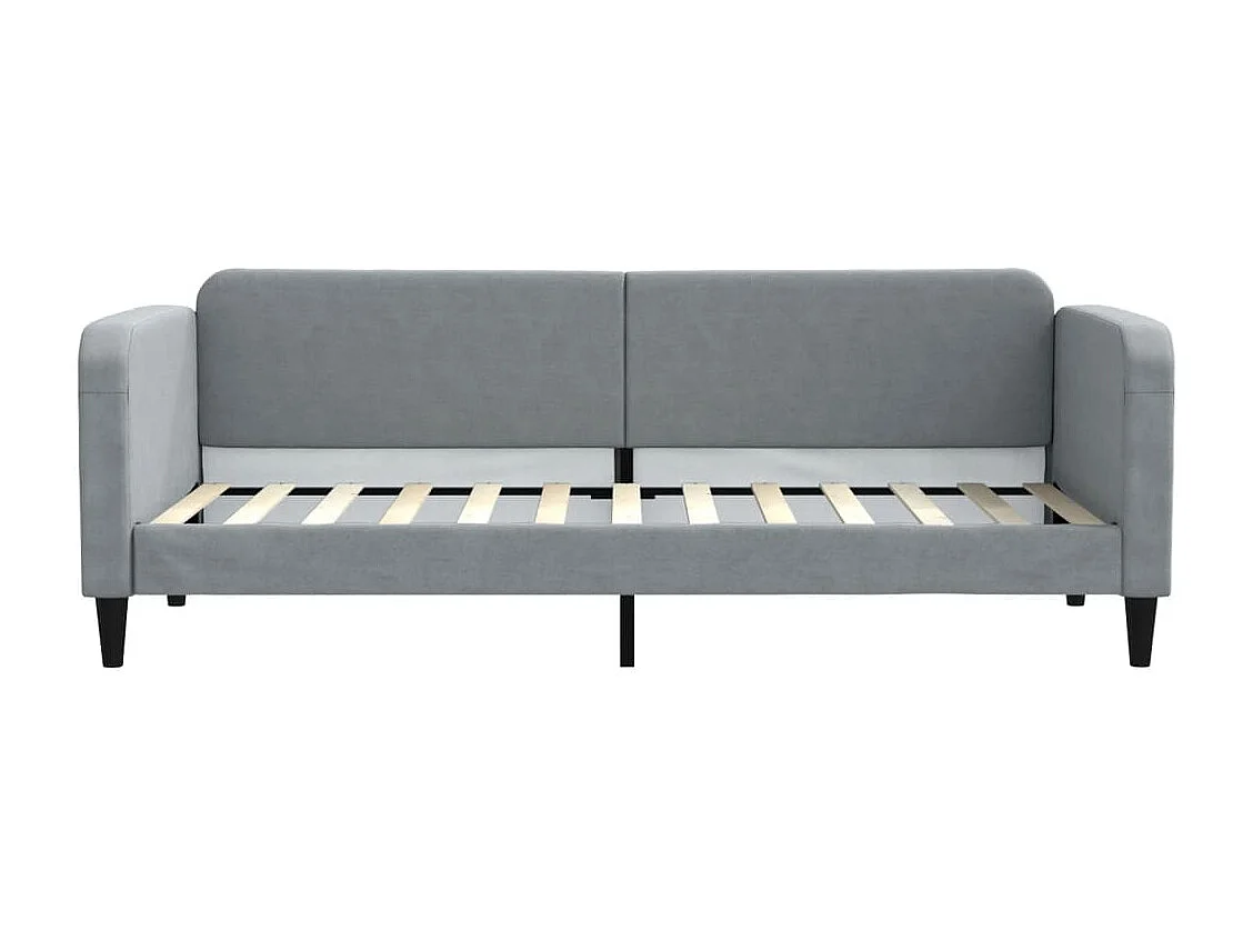 Lit de jour avec matelas gris clair 80x200 cm tissu