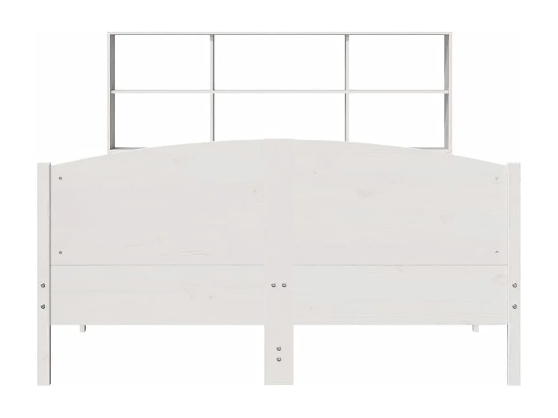 Bibliotheekbed zonder matras wit 120x190 cm massief grenenhout