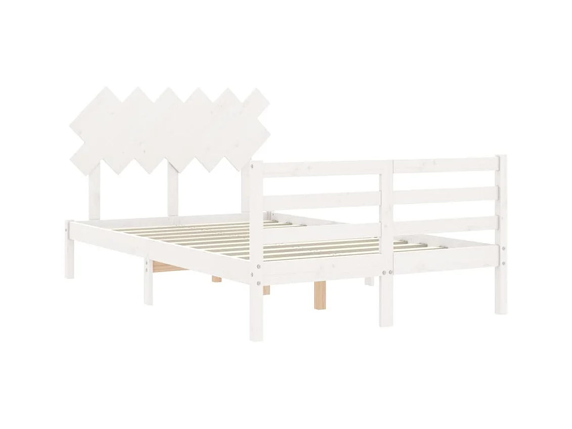 Struttura letto in legno massello bianco senza materasso