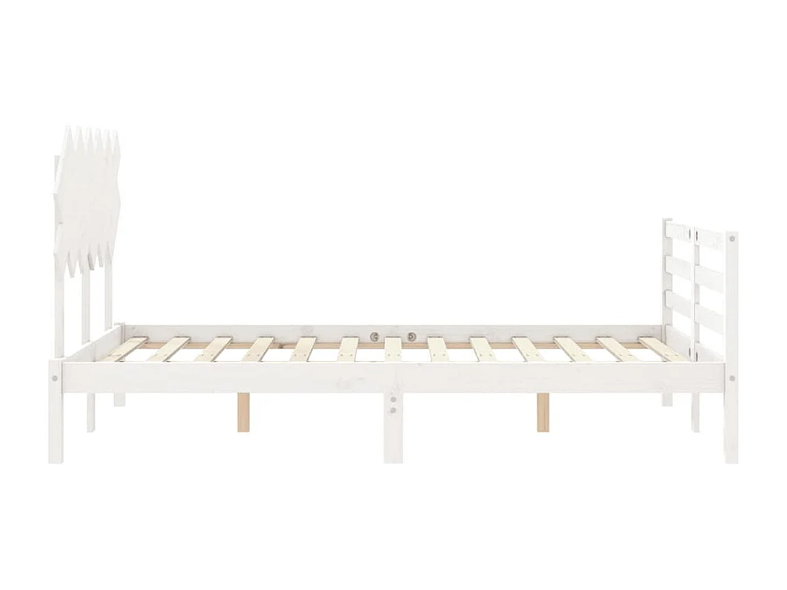 Struttura letto in legno massello bianco senza materasso