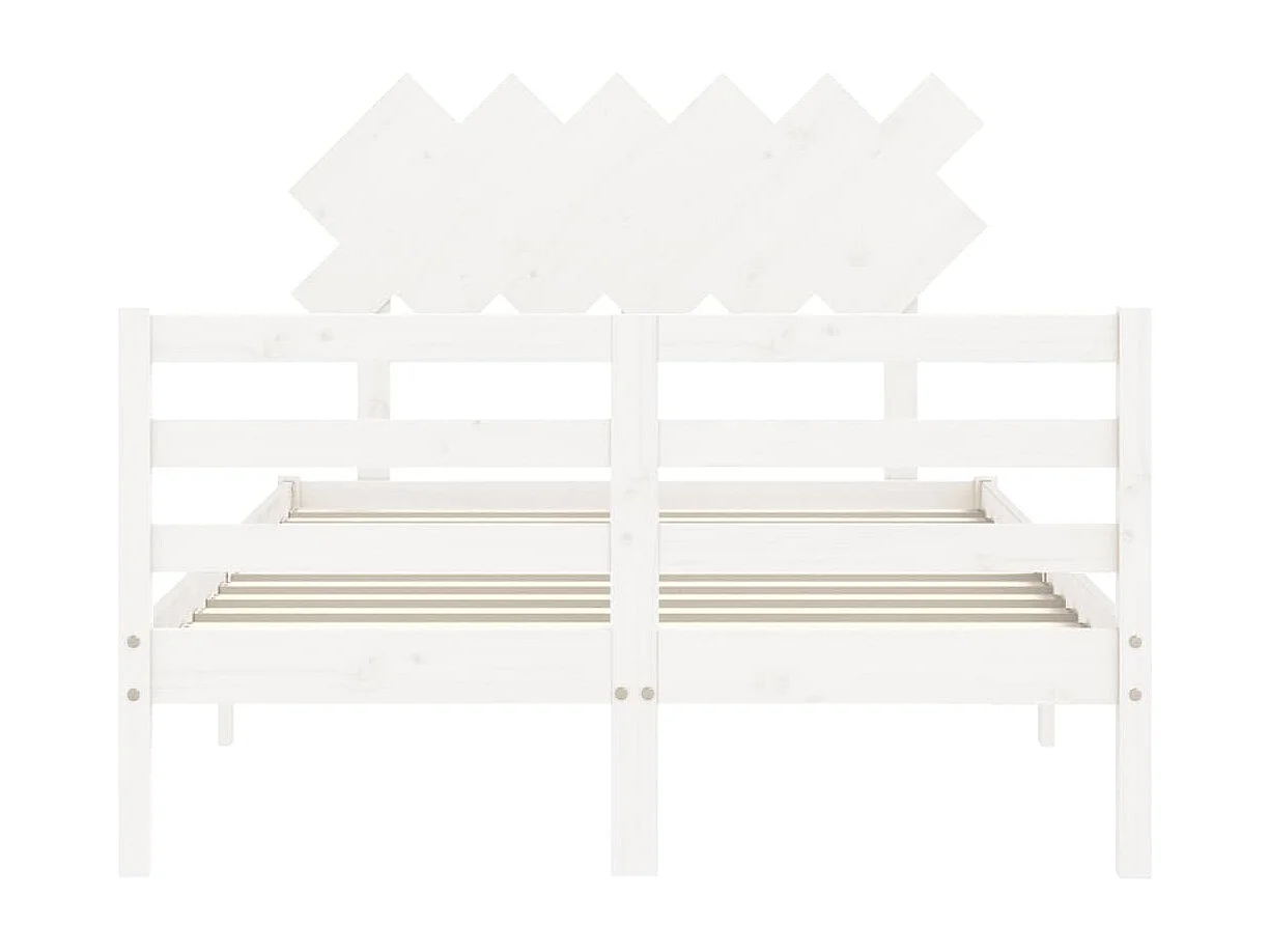 Cadre de lit sans matelas blanc bois massif