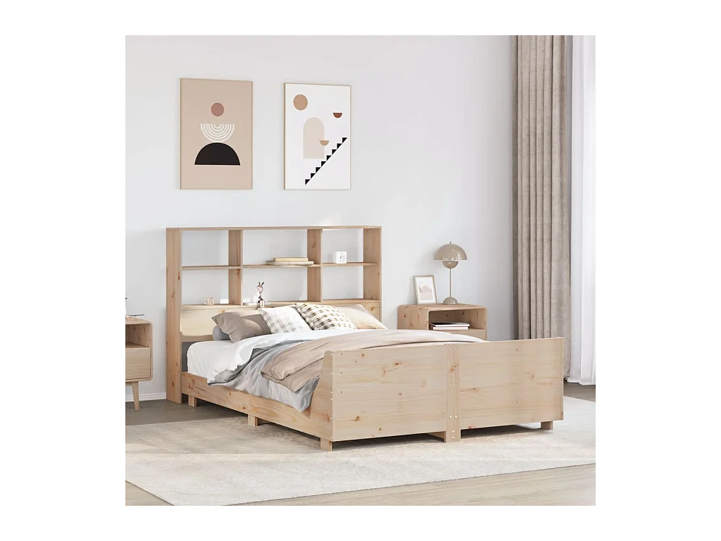 Cadre de lit sans matelas 140x200 cm bois massif de pin