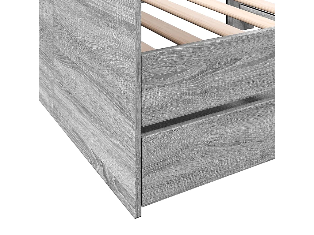 Dagbed met lades zonder matras Sonoma grijs 75x190 cm