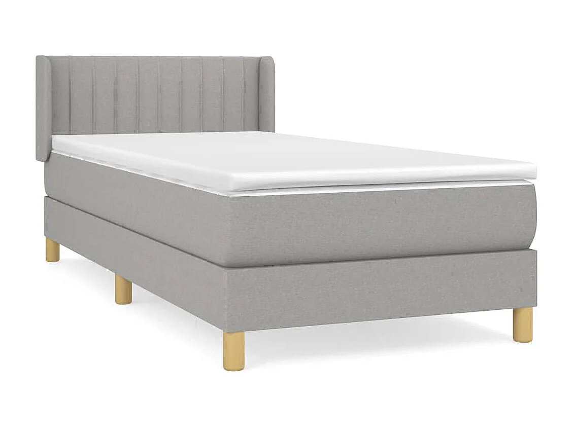 Sommier à lattes de lit avec matelas Gris clair 80x200 cm Tissu