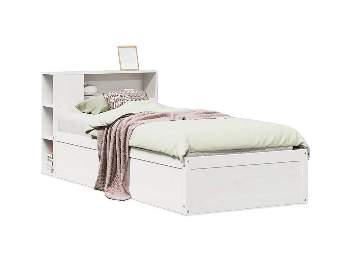 Bedframe zonder matras wit 100x200 cm massief grenenhout