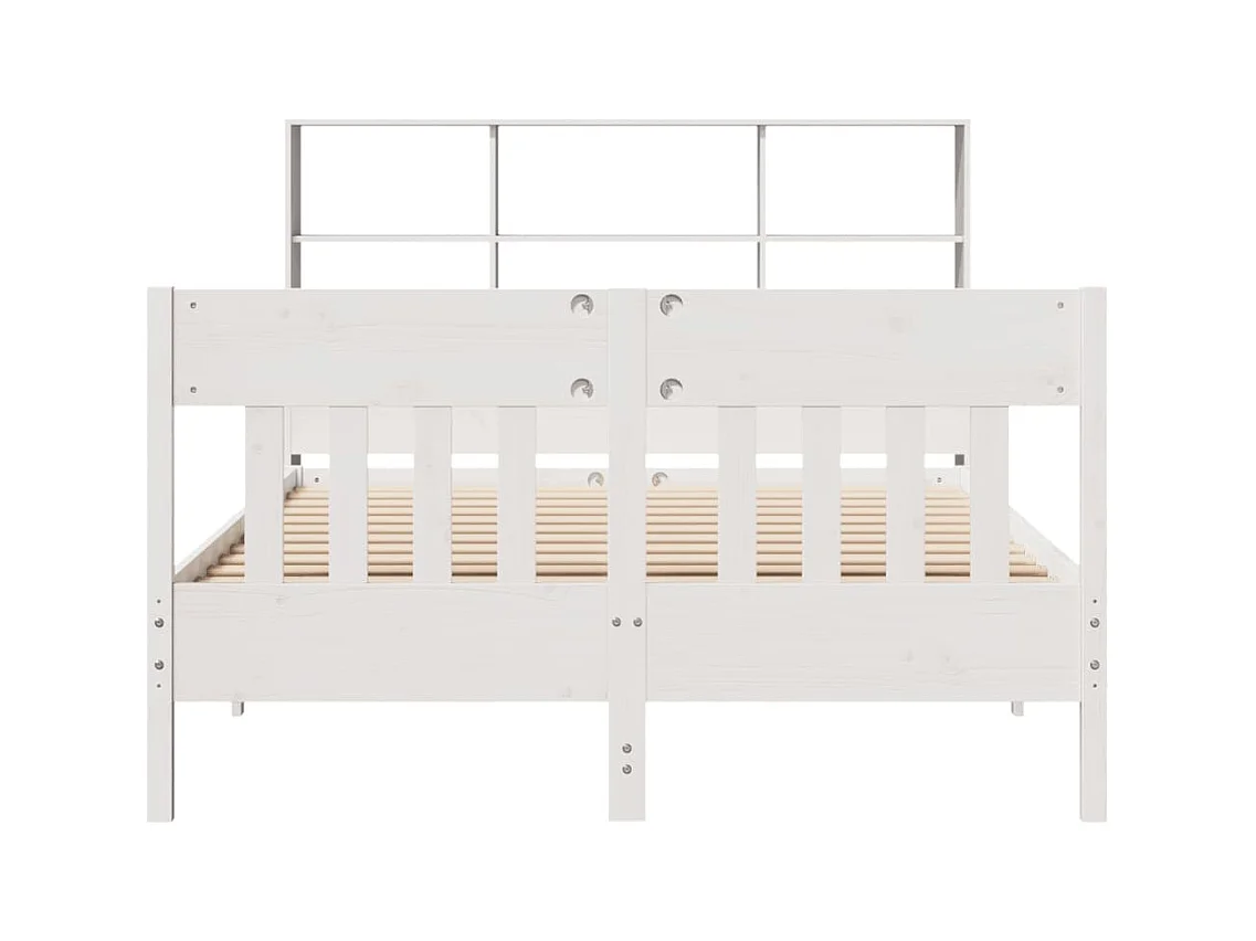 Cadre de lit sans matelas blanc 160x200 cm bois de pin massif