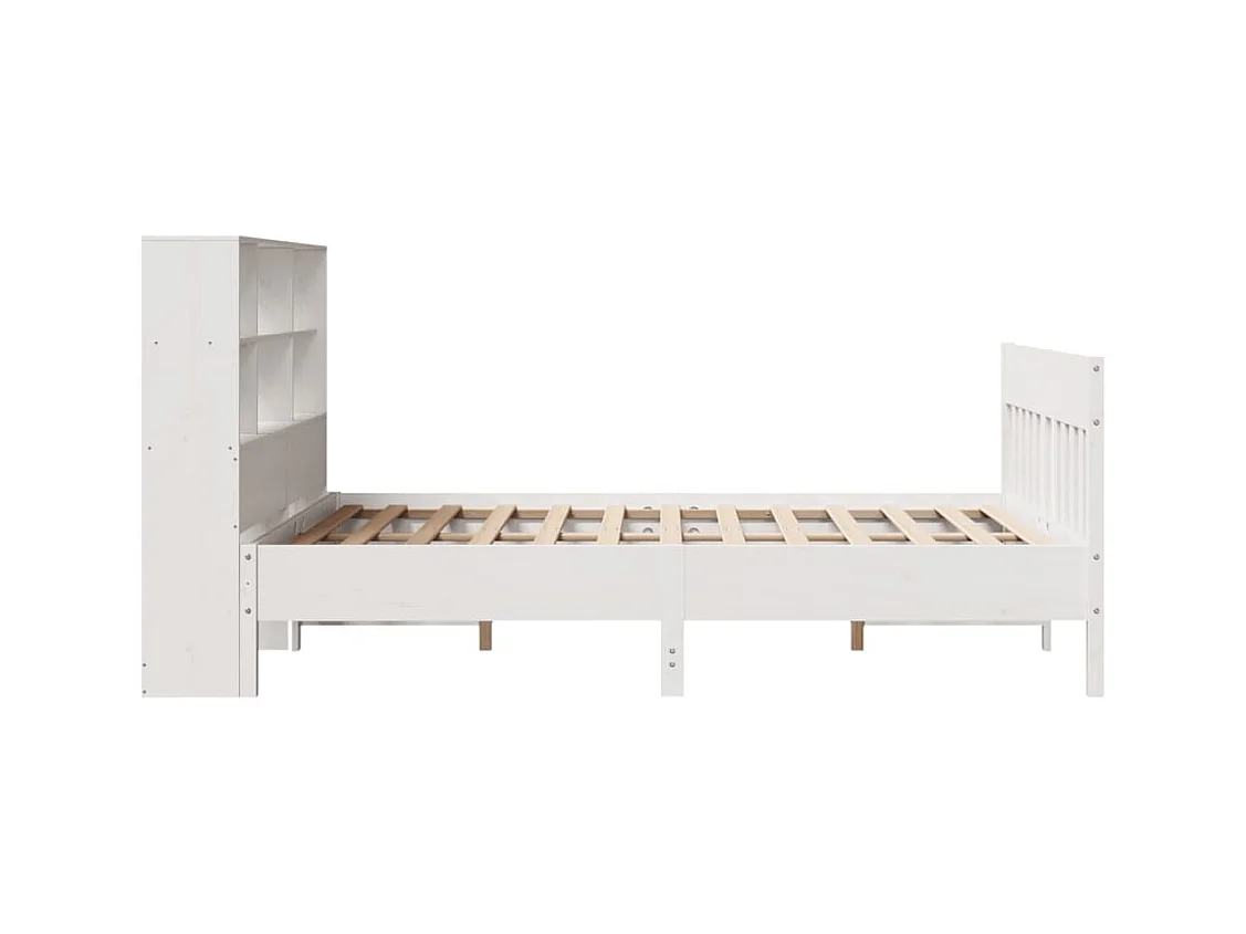 Cadre de lit sans matelas blanc 160x200 cm bois de pin massif