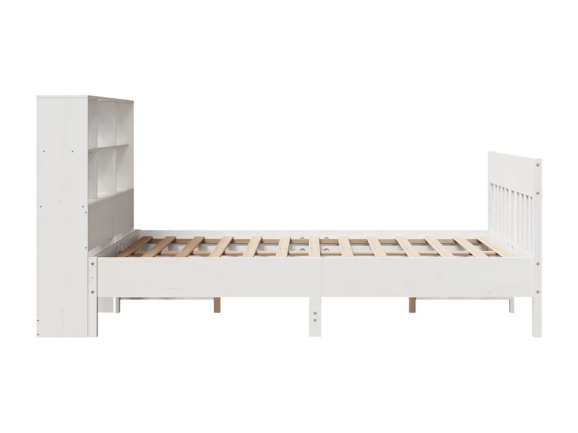 Cadre de lit sans matelas blanc 160x200 cm bois de pin massif