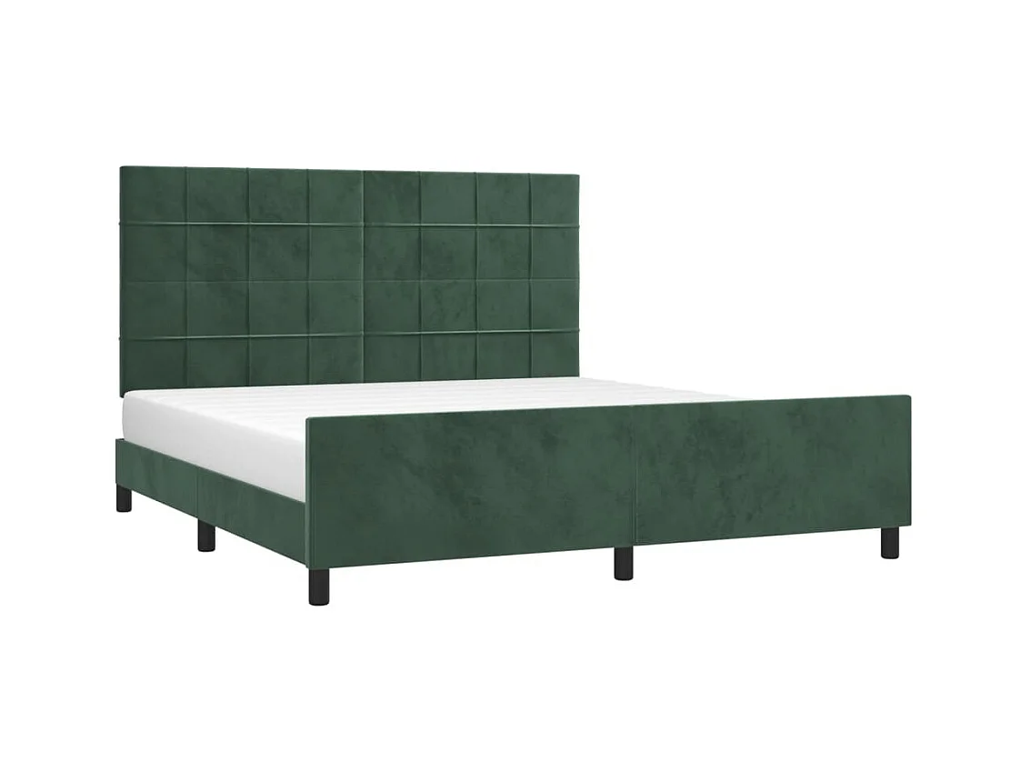 Struttura letto verde scuro senza materasso 160x200 cm velluto