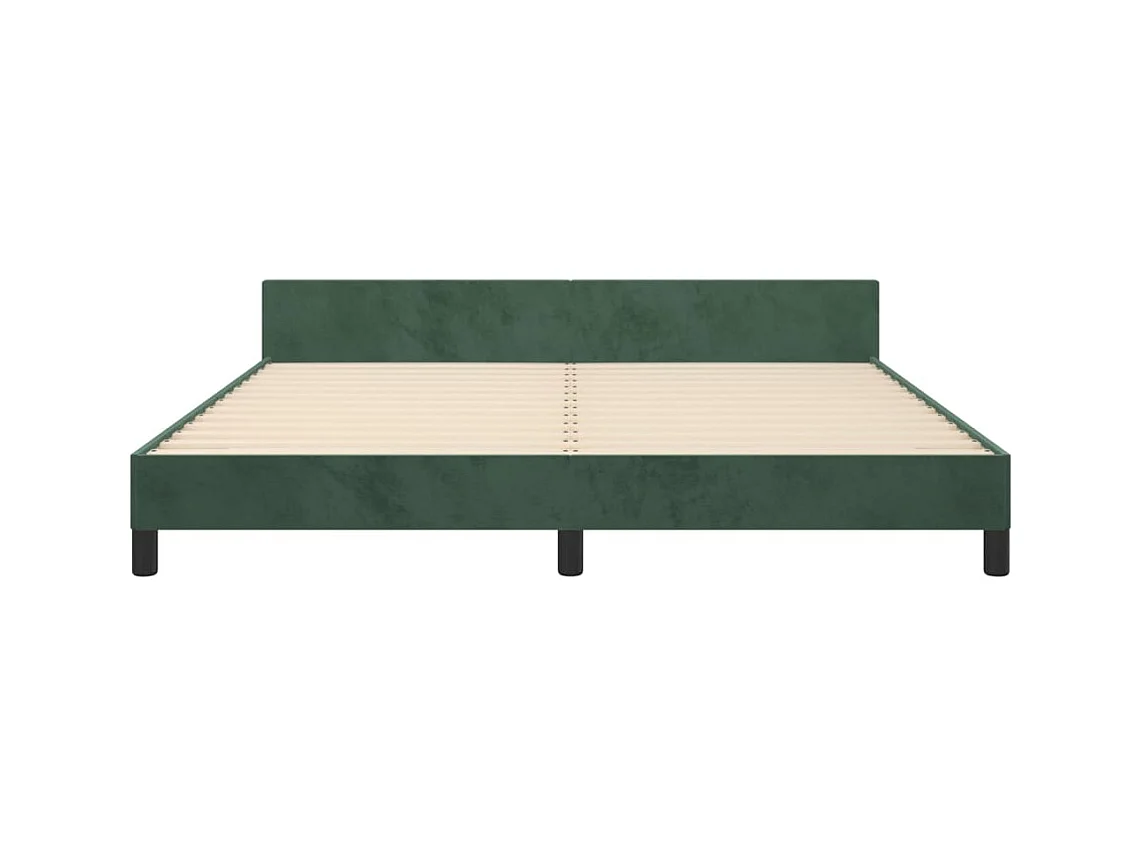 Struttura letto verde scuro senza materasso 160x200 cm velluto