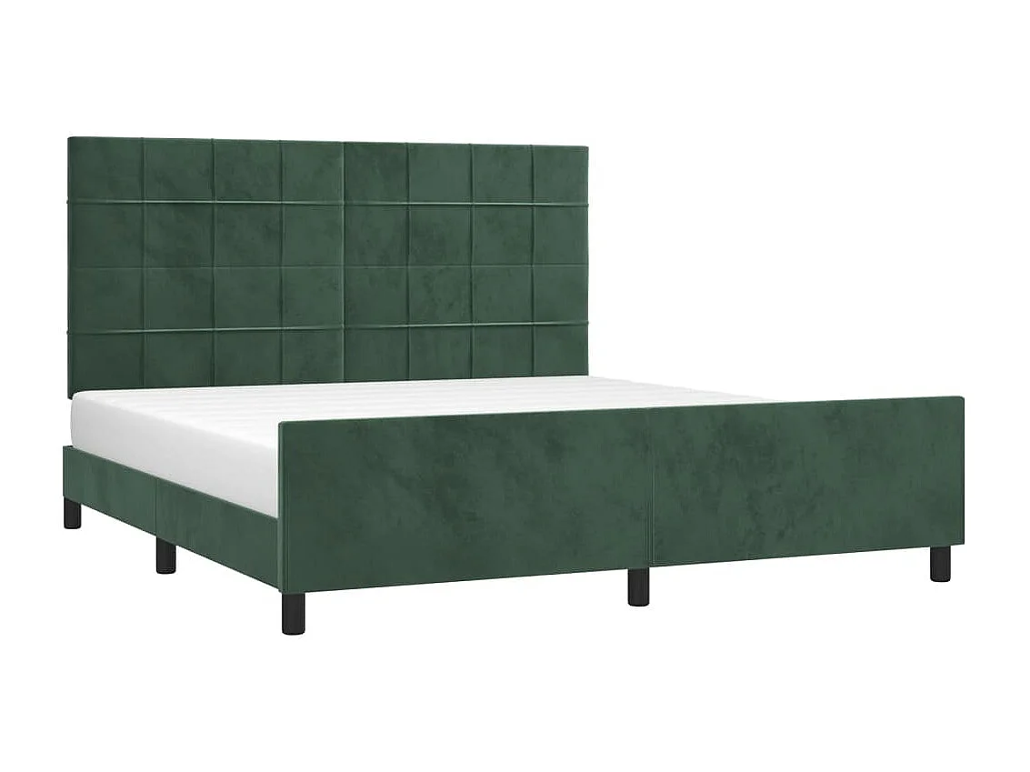 Cadre de lit sans matelas vert foncé 160x200 cm velours
