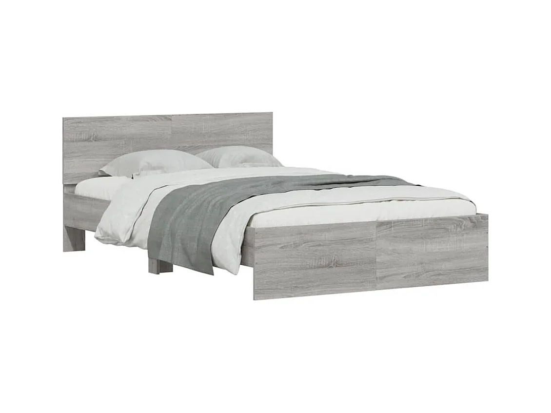 Bedframe met hoofdbord en LED Sonoma Grey 140x190 cm