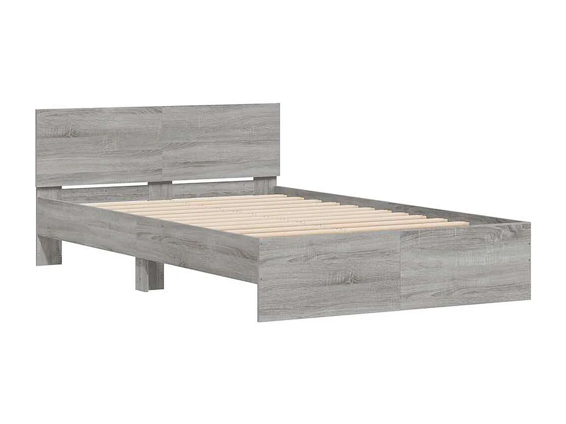 Cadre de lit avec tête de lit et LED sonoma gris 140x190 cm