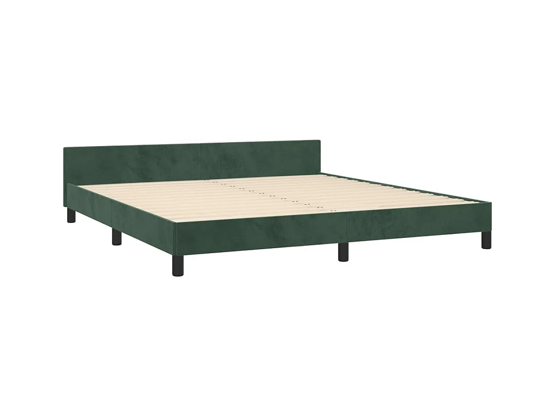 Struttura letto verde scuro senza materasso 160x200 cm velluto