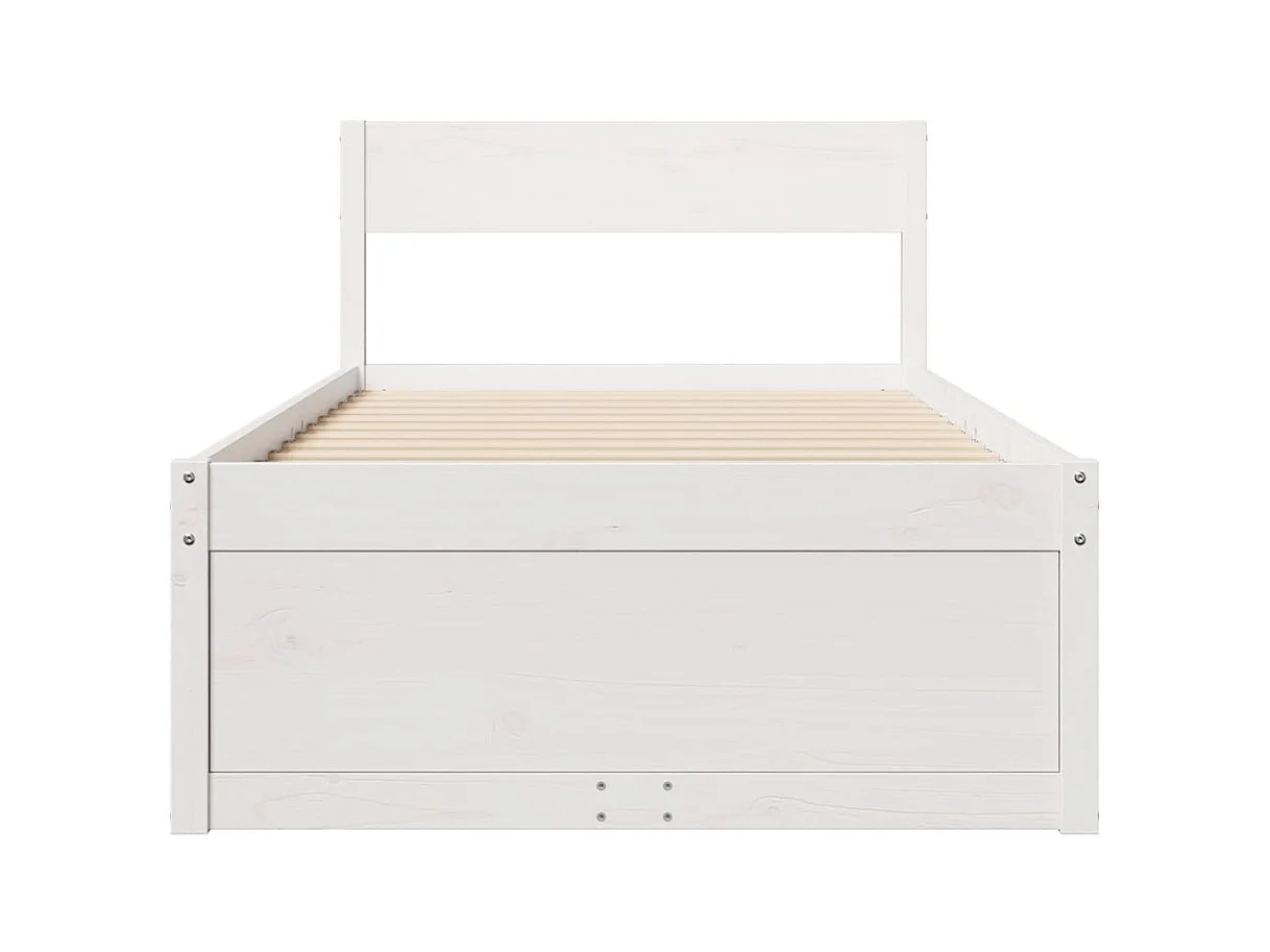 Struttura letto senza materasso bianco 90x190 cm in legno massello di pino