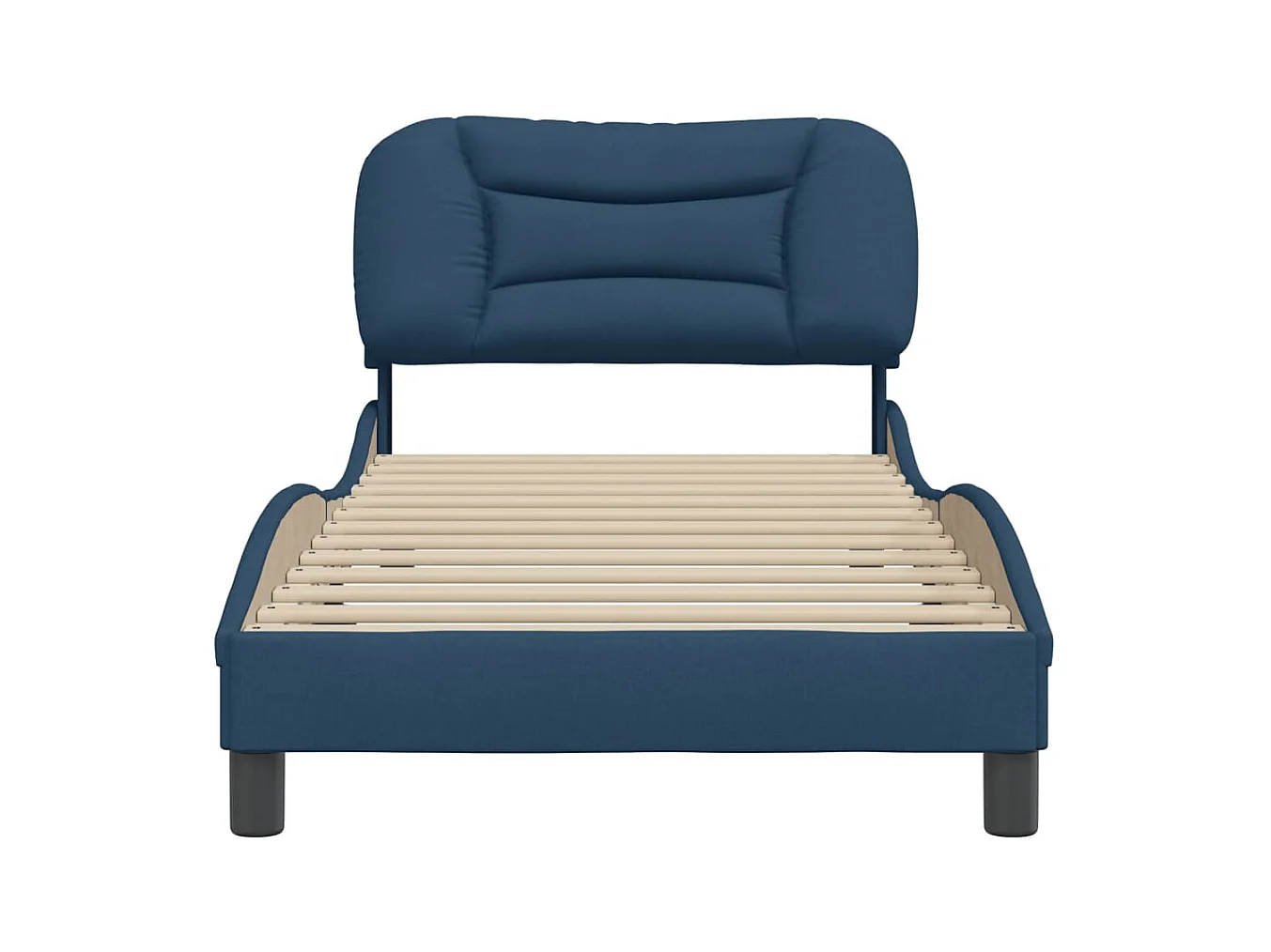 Bedframe zonder matras blauw 90x200 cm stof
