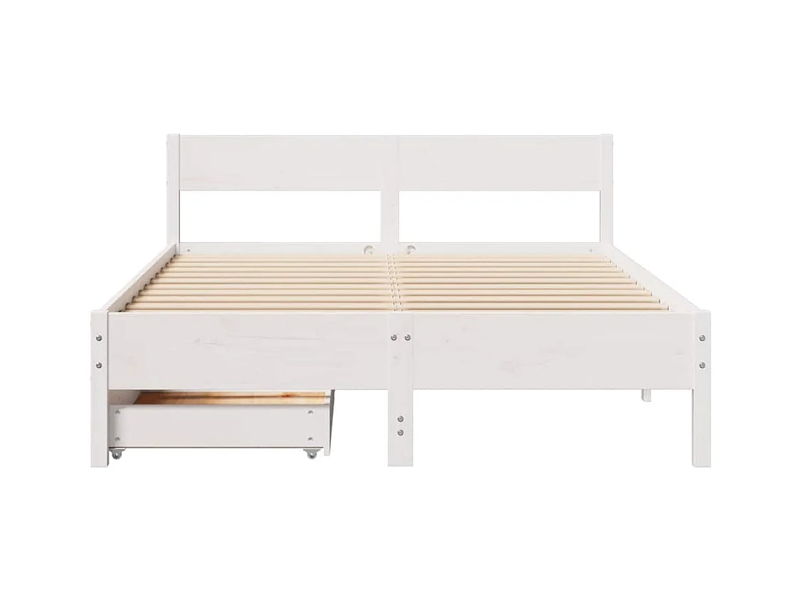 Bedframe zonder matras wit 140x200 cm massief grenenhout