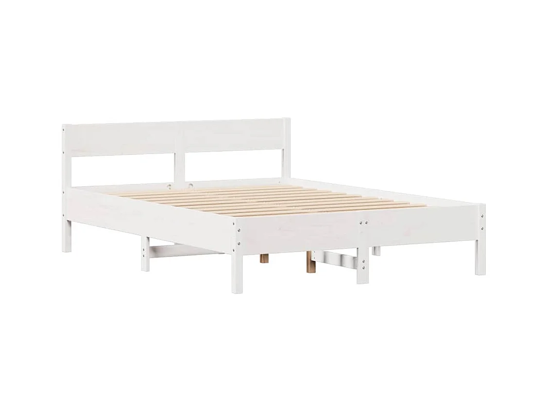 Bedframe zonder matras wit 140x200 cm massief grenenhout